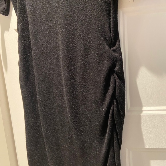 Black Knit Funnel Neck Maternity Sweater Dress - Picture 4 of 5